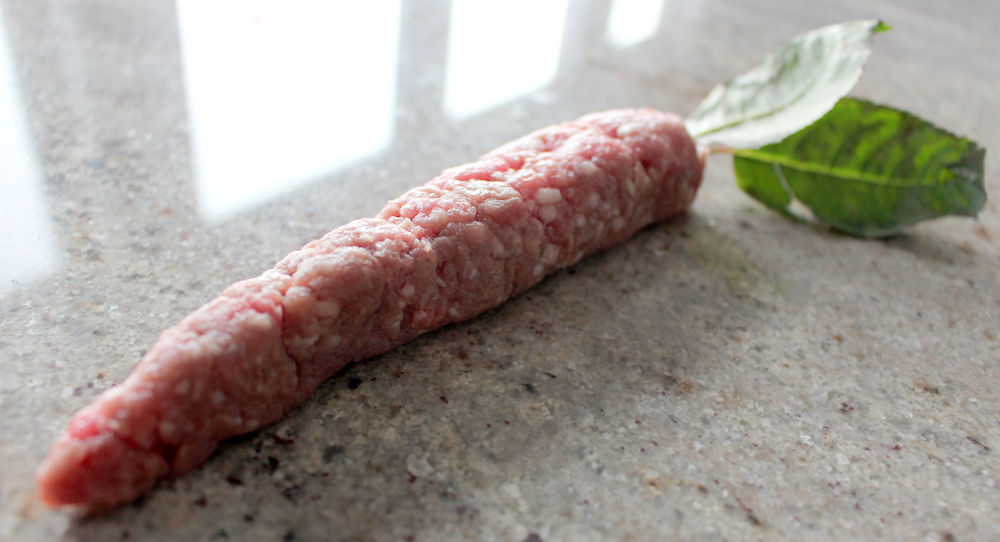 Meat in the shape of a carrot