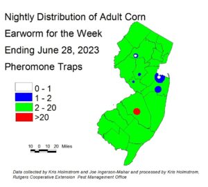 Distribution of Adult Corn Earworm in New Jersey
