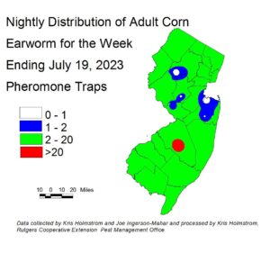 New Jersey map of Adult Corn Earnworm