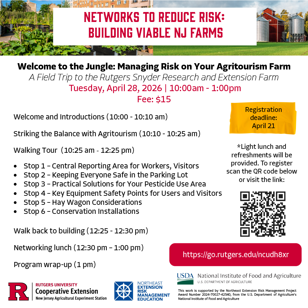 Managing Risk on your Agritourism Farm
A field trip to the Rutgers Snyder Research and Extension Farm