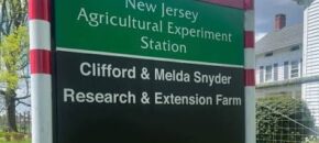 Roadside sign for the Rutgers Snyder Research and Extension Farm.